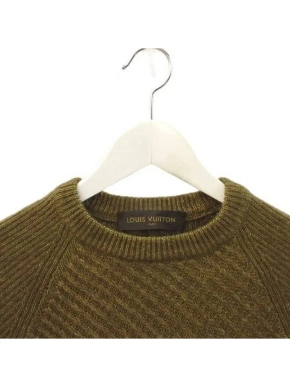 Louis Vuitton Cashmere Silk Knit Pullover Brown Top Sweater XS